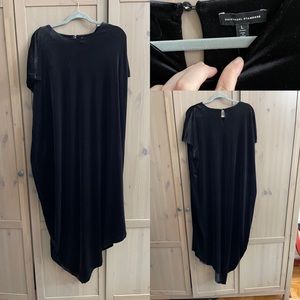 Black Velvet Asymmetrical Dress